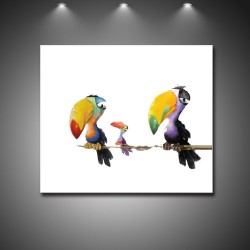 Toucan Birds - Hand-Painted Modern Home decor Wall Art oil Painting