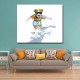 Surfing Dog - Hand-Painted Modern Home decor wall art oil Painting