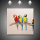 Three Parrots - Hand-Painted Modern Home decor Wall Art oil Painting