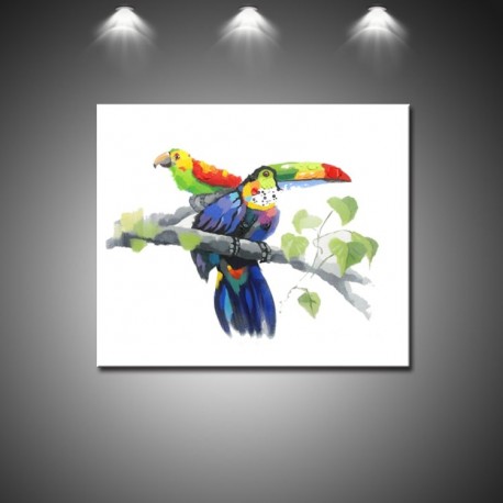 Toucans - Hand-Painted Modern Home decor Wall Art oil Painting-2-min