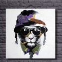Racing Cat - Hand-Painted Modern Home decor wall art oil Painting