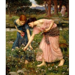 Gather Ye Rosebuds 1909 by John William Waterhouse -Art gallery oil painting reproductions