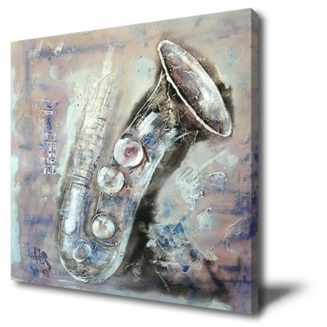 Saxophone - Hand-Painted Musical Home decor wall art oil Painting