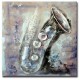 Saxophone - Hand-Painted Musical Home decor wall art oil Painting