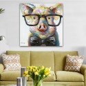 Smart Pig - Hand-Painted Modern Home decor wall art oil Painting