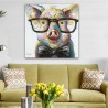 Smart Pig - Hand-Painted Modern Home decor wall art oil Painting