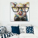 Smart Pig - Hand-Painted Modern Home decor wall art oil Painting