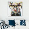 Smart Pig - Hand-Painted Modern Home decor wall art oil Painting