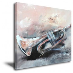 Trumpet Abstract- Hand-Painted Music Home decor wall art oil Painting