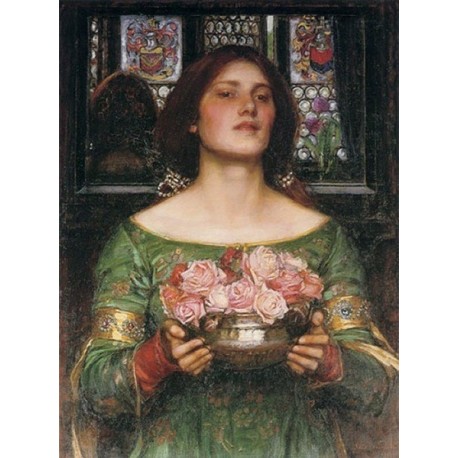 Gather Ye Rosebuds While Ye May 1908 by John William Waterhouse-Art gallery oil painting reproductions