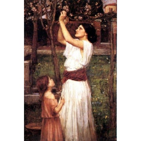Gathering Almond Blossoms 1916 by John William Waterhouse-Art gallery oil painting reproductions