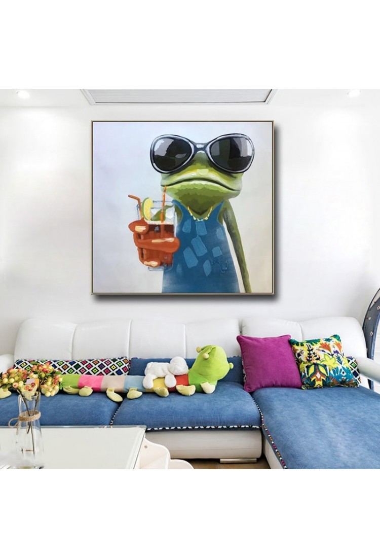  Cool  Frog Hand Painted Modern Home  decor  wall  art  oil 