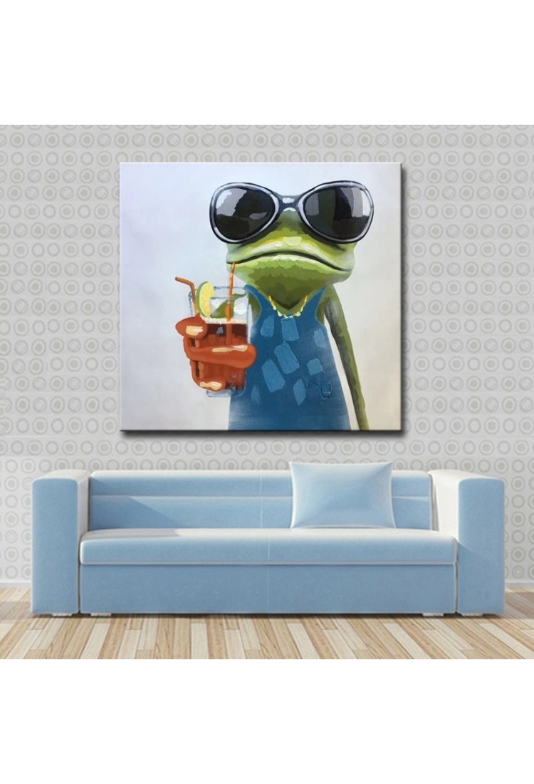  Cool  Frog Hand Painted Modern Home  decor  wall  art  oil 