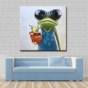 Cool Frog  - Hand-Painted Modern Home decor wall art oil Painting