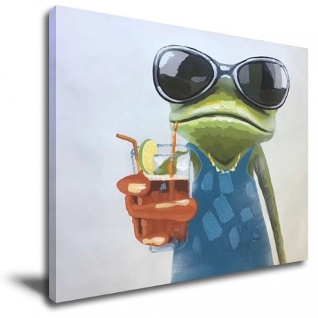 Cool Frog - Hand-Painted Modern Home decor wall art oil Painting
