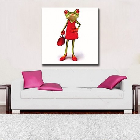 Mrs Frog - Hand-Painted Modern Home decor wall art oil Painting