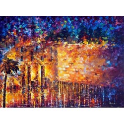 Western Wall 1 Abstract - Jewish Art Oil Painting