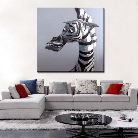 Zebra - Hand-Painted Animal Wall Art Modern Oil Painting