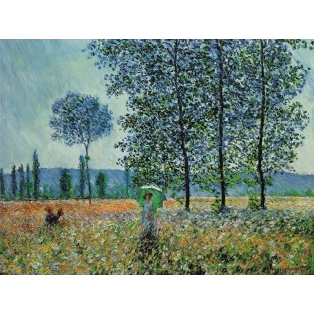 Fields in Spring By Claude Monet