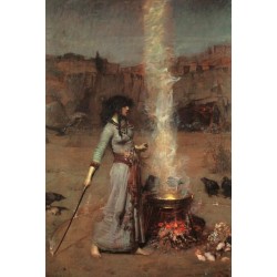 Magic Circle 1886 by John William Waterhouse-Art gallery oil...