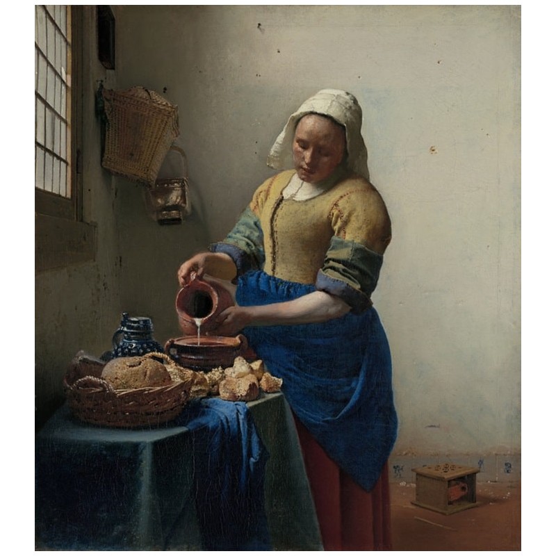 The Milkmaid, circa 1658-60 by Johannes Vermeer -oil painting art...