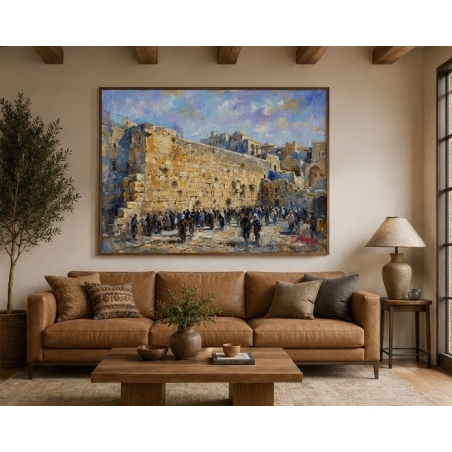 Vibrant western wall artwork by D. Hezy in a contemporary living room