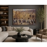 Western Wall procession artwork by D. Hezy displayed in a living room