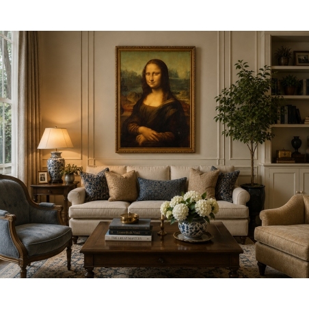 Mona Lisa by Leonardo Da Vinci oil painting reproduction hanging in living room