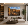 Jerusalem old city western wall artwork by D. Hezy in a home setting