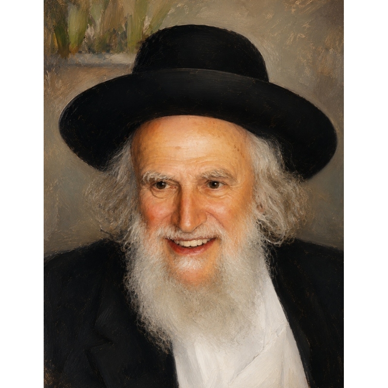 Rabbi Shmuel Auerbach oil painting portrait smiling