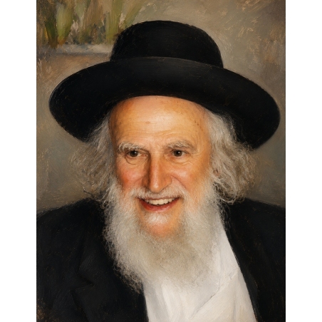 Rabbi Shmuel Auerbach oil painting portrait smiling