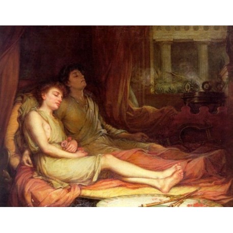 Sleep and His Half Brother Death 1874 by John William Waterhouse-Art gallery oil painting reproductions
