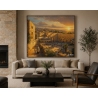 Jerusalem panorama western wall artwork by D. Hezy in a modern living room