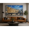 Blue sky western wall artwork by D. Hezy displayed in a living room