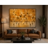 Golden stone western wall artwork by D. Hezy in a modern interior