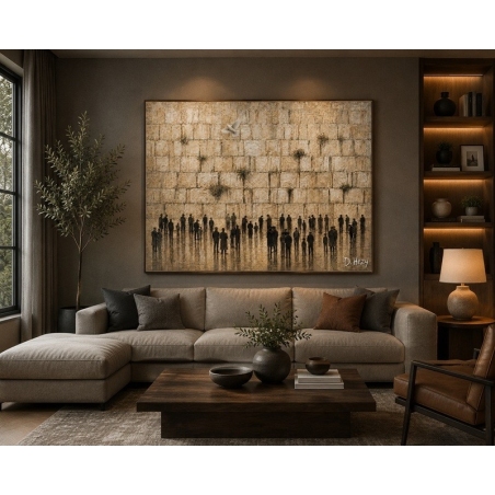 Minimalist western wall artwork by D. Hezy in a clean modern interior