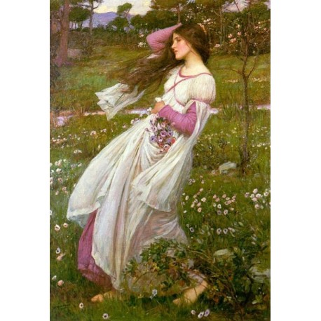 Windswept 1902 by John William Waterhouse-Art gallery oil painting...