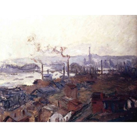 General View of Rouen from St Catherines by Claude Oscar Monet - Art gallery oil painting reproductions