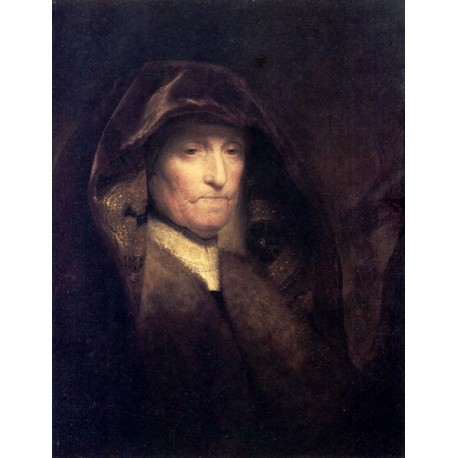 A Bust of an Old Woman-The Artists Mother 1629-31 by Rembrandt Harmenszoon van Rijn