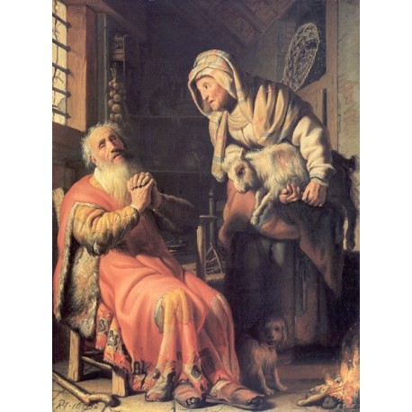 Tobit and Anna with the Kid 1626 by Rembrandt Harmenszoon van Rijn -Art gallery oil painting reproductions