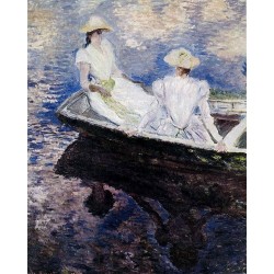 Girls in a Boat by Claude Oscar Monet - Art gallery oil painting reproductions