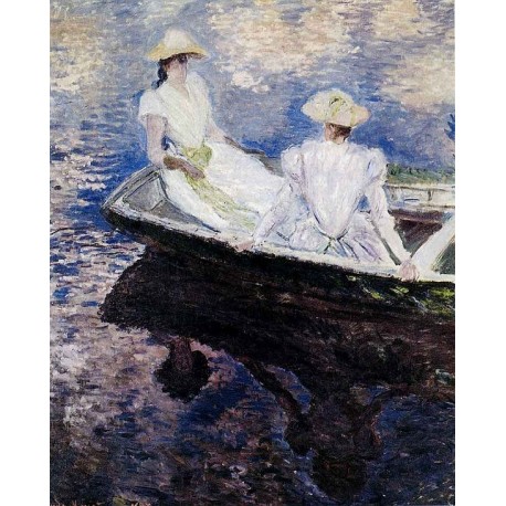 Girls in a Boat by Claude Oscar Monet - Art gallery oil painting...