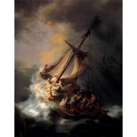 The Storm on the Sea of Galilee by Rembrandt Harmenszoon van Rijn-Art gallery oil painting reproductions
