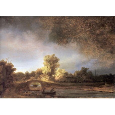 The Stone Bridges 1640 by Rembrandt Harmenszoon van Rijn-Art gallery oil painting reproductions