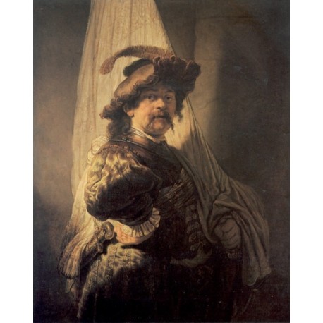 The Standard-Bearer 1636 by Rembrandt Harmenszoon van Rijn-Art gallery oil painting reproductions