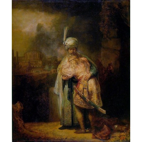 David and Jonathan 1642 by Rembrandt Harmenszoon van Rijn-Art gallery oil painting reproductions