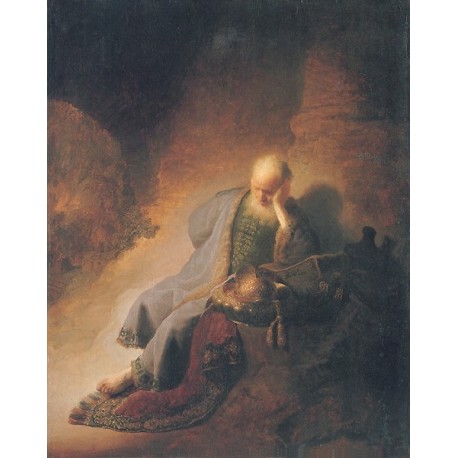 Jeremiah Lamenting the Destruction of Jeruselem 1630 by Rembrandt Harmenszoon van Rijn-Art oil painting