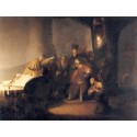 Judas Repentent, Returning the Pieces of Silver 1629 by Rembrandt...
