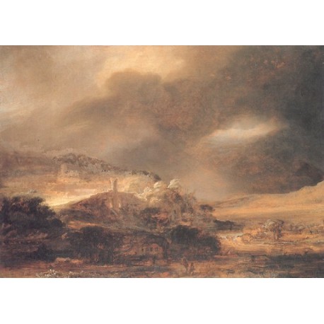 Landscape 1640 by Rembrandt Harmenszoon van Rijn-Art gallery oil painting reproductions