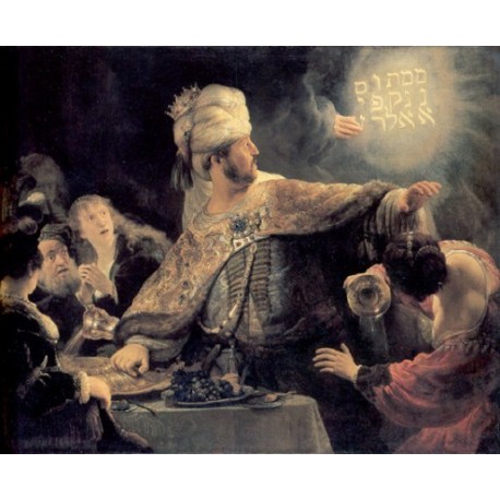 The Feast of Belshazzar- The Writing on the Wall 1635 by Rembrandt...